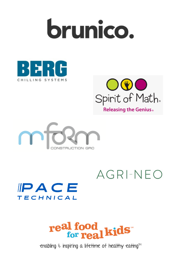 Logos of HR clients - Brunico, Berg, Spirit of Math, mform, Agri Neo, Pace Technical, Real Food for Real Kids